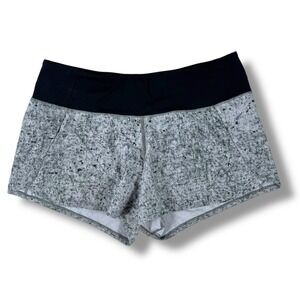 Lululemon Run Times Short II 3.5" Built-in Liner black white Women's‎ 6